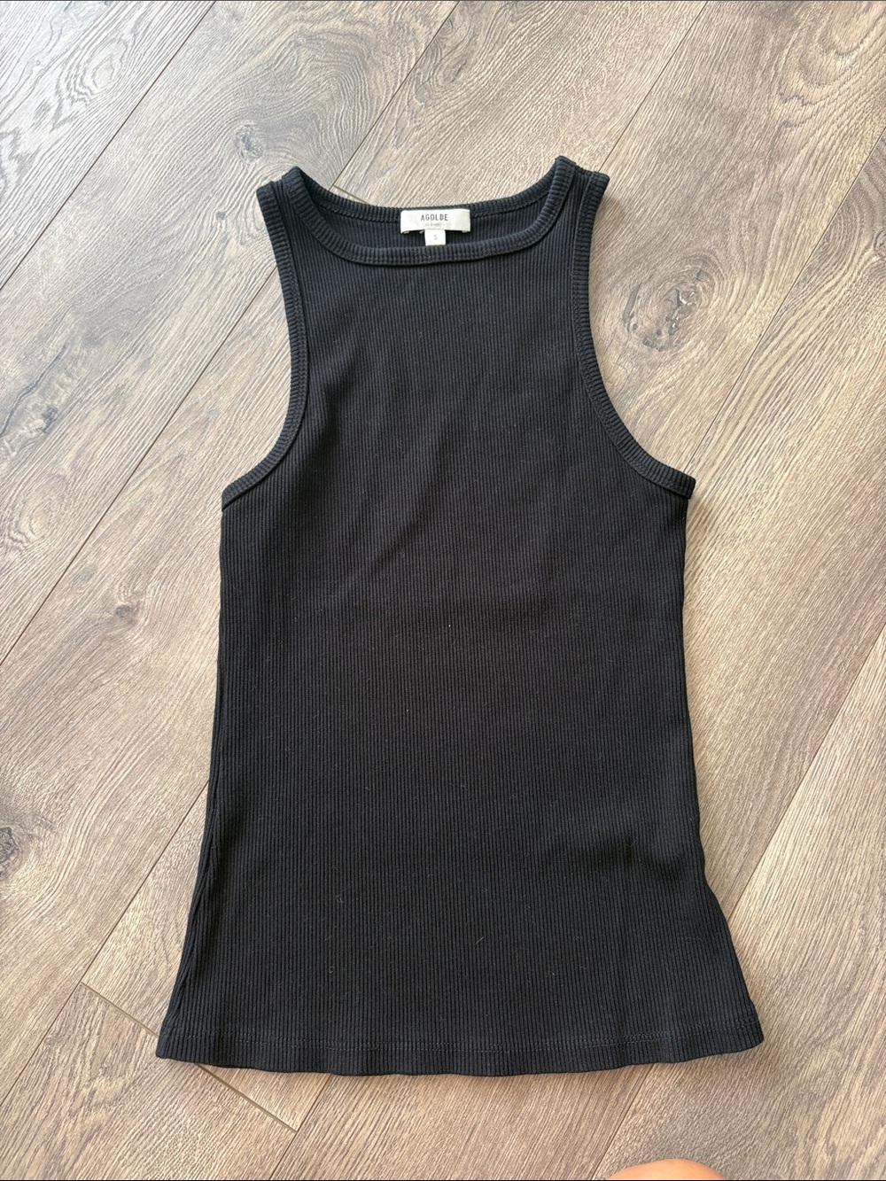Agolde Black Ribbed High-Neck Tank - Picture 1 of 3